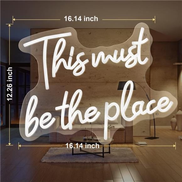 This Must Be the Place NeonSign for Wall Décor,Neon LightSign for Couple Bedroom - Picture 4 of 6
